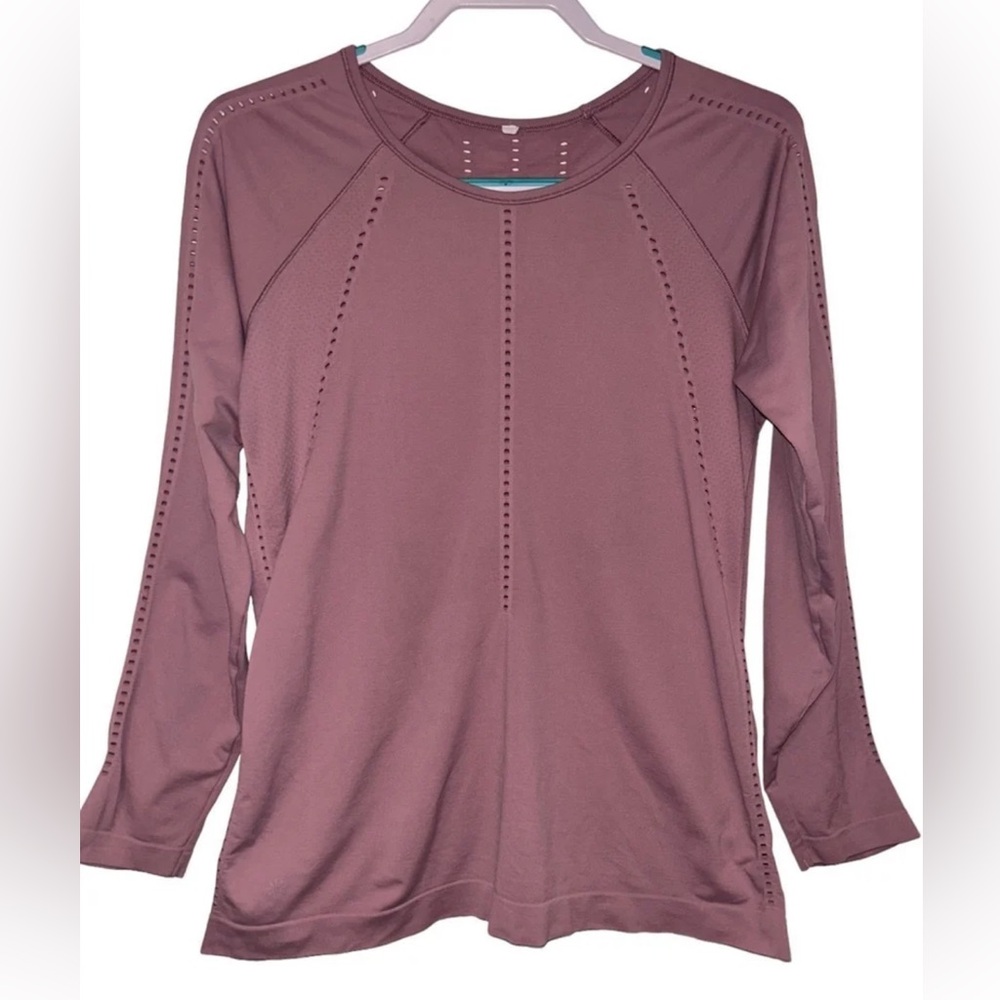 Athleta Foothill Seamless Long Sleeve Top in Flora Mauve; Sz Large